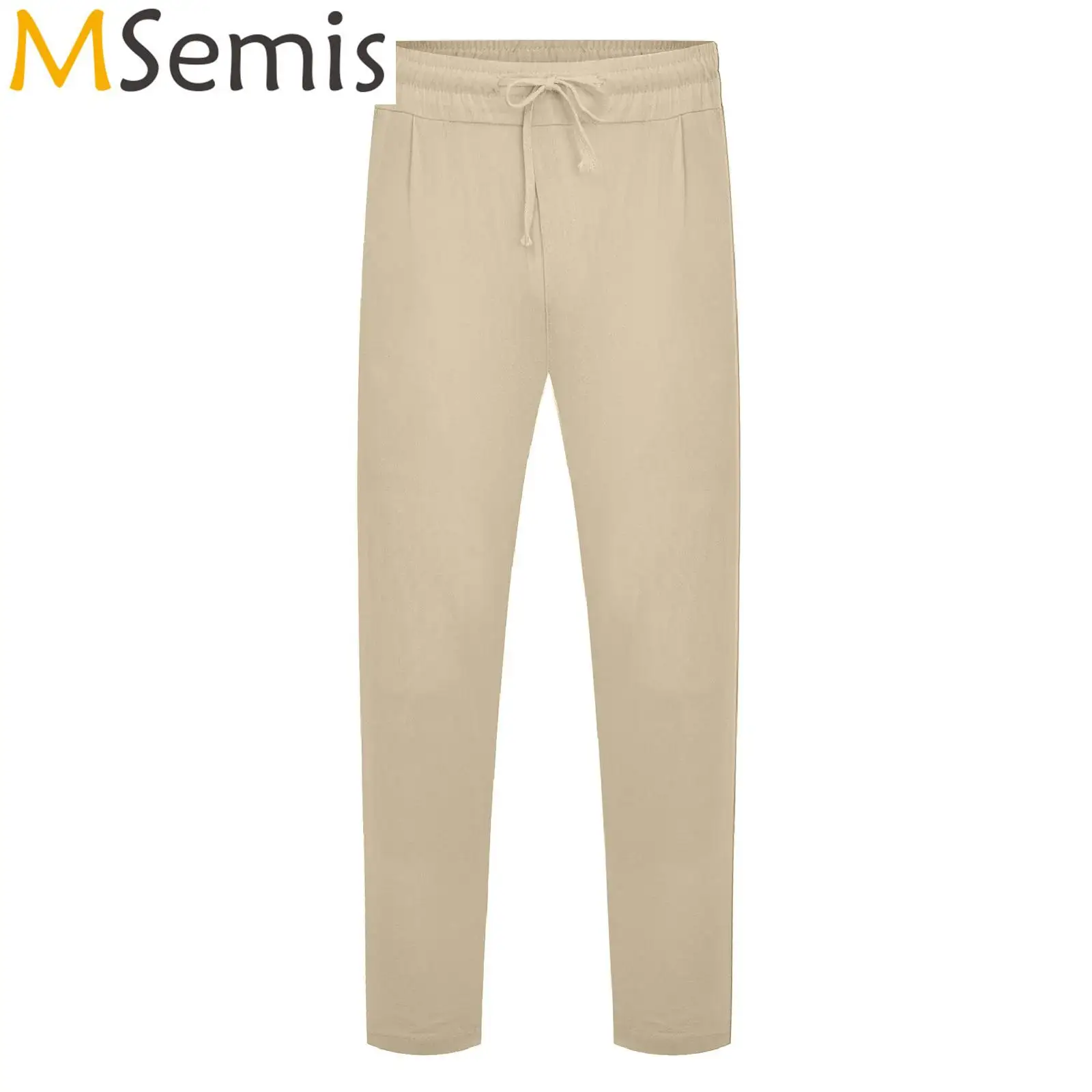 

Mens Drawstring Sweatpants Casual Pants Drawstring Elastic Waistband Straight-Leg Trousers Yoga Training Gym Jogging Fitness