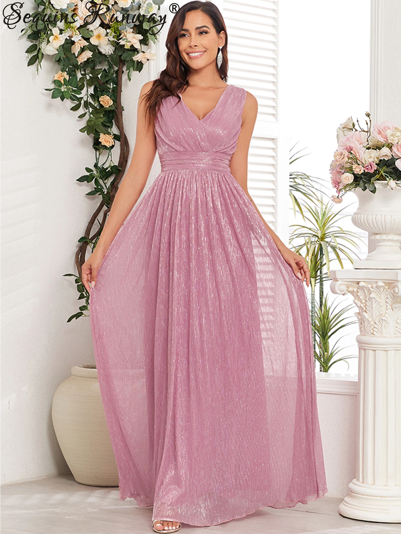 Sexy backless pink maxi summer dress women elegant luxury mesh wedding party long dresses birthday prom evening dresses vestidos