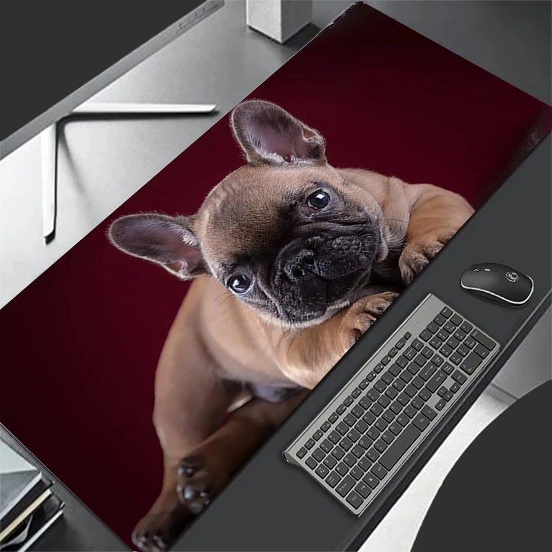 

Large Gaming Mousepad FRENCH BULLDOG XXL Keyboard Pad Gamer Mouse Pad On The Table Speed Desk Mat 900x400 HD PC Soft Mouse Mats