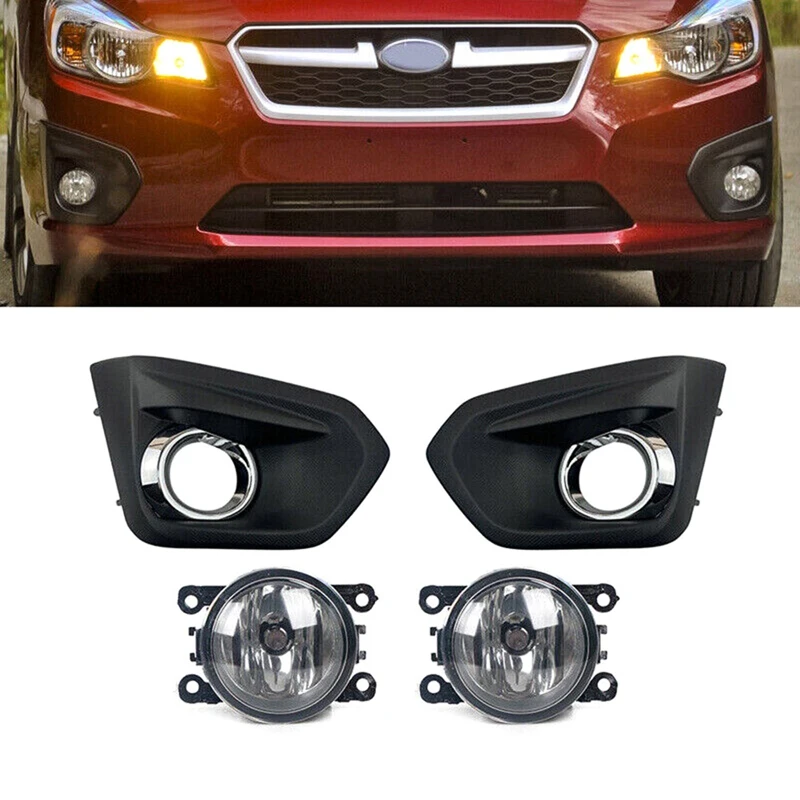 

Car Front Bumper Fog Lamp With Lamp Bezel Cover Chrome For Subaru Impreza 2012-2014 57731FJ020 57731FJ030