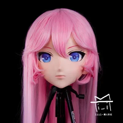 (LiLi Mask-58) Sweet Girl Resin Head Mask Kigurumi Cosplay Japanese Role Play Anime Silicone Kigurumi Mask Crossdresser Doll