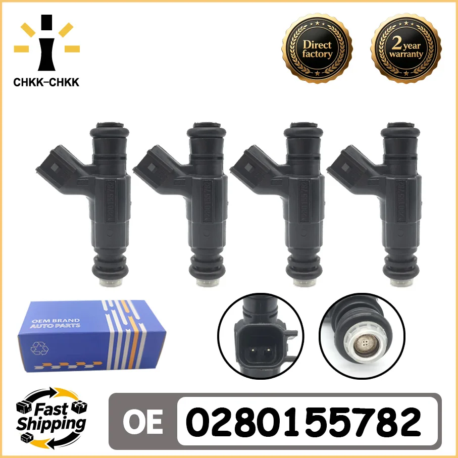 CHKK 0280155782 04669772 4PCS/lot Fuel Injectors For 1998-2000 Plymouth Neon Breeze Dodge Stratus Neon Chrysler Cirrus 2.0L L4