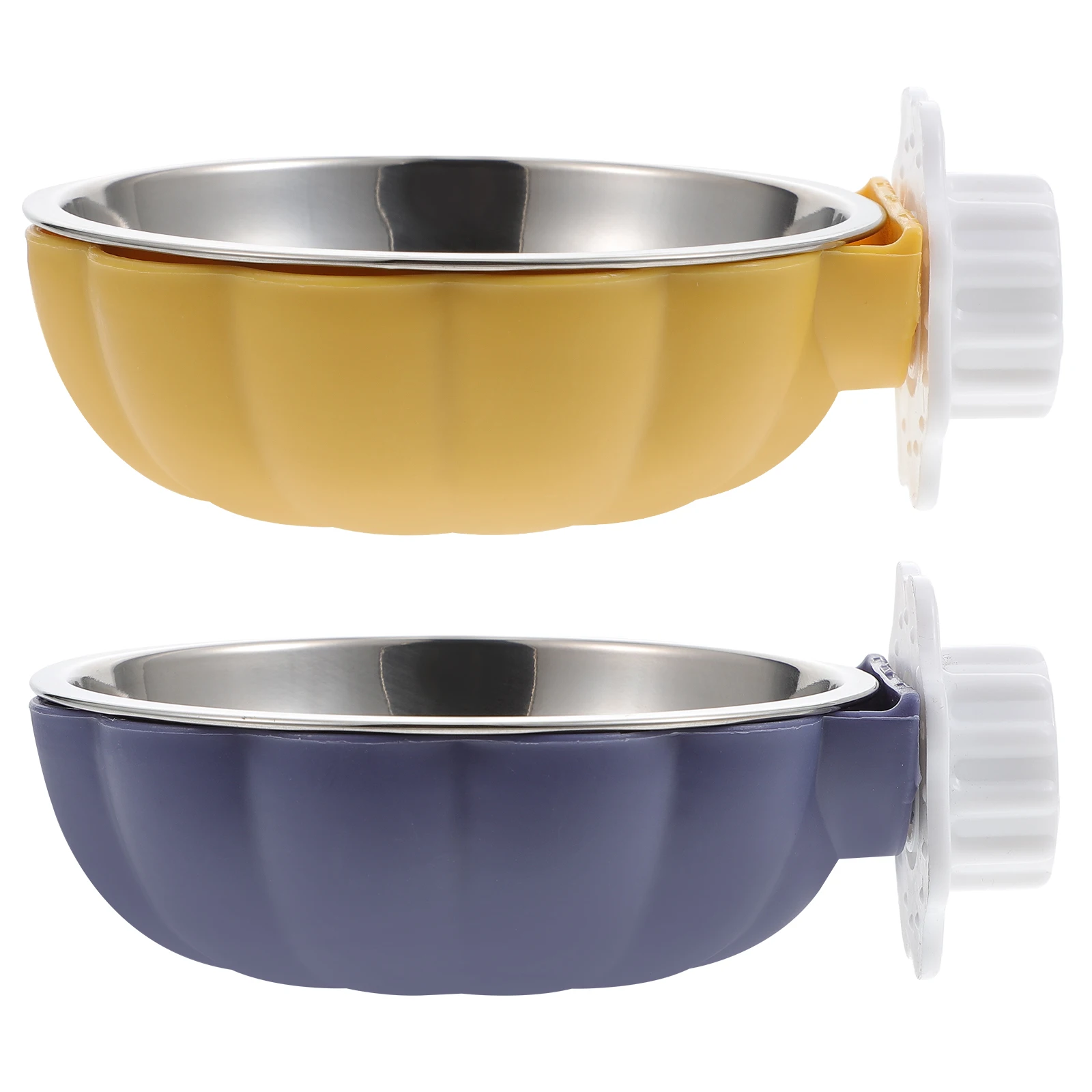 

2 Pcs Hanging Dog Bowl Puppy Feeding Bowls Stainless Steel Food Small Water Cat
