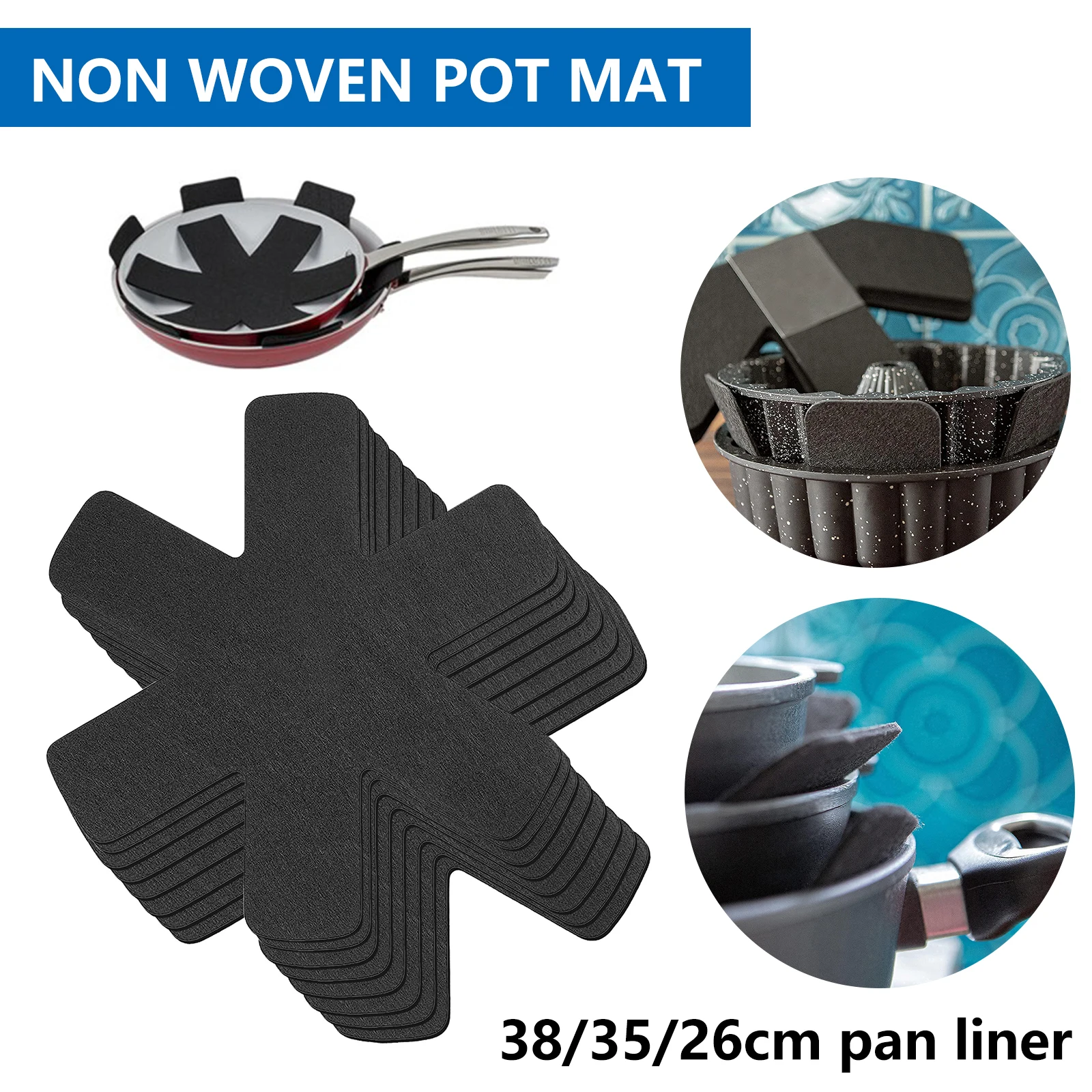 8Pcs Pot Dividing Protector Anti- Slip Pot and Pan Divider Non Scratch Pan Protector Pad Multifunction for Storing Stacking Pan