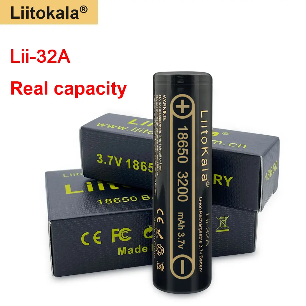 100% Original high quality Liitokala 18650 battery 3.7V 3200mAh 18650 rechargeable batteries  for flashlight