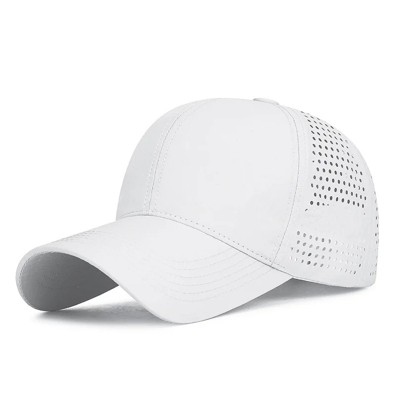 Leichte Wander-Sonnenkappe für Männer und Frauen, schnelltrocknend, mit Laser-Lochmuster, atmungsaktiv, Outdoor-Baseballkappe – Detail 3