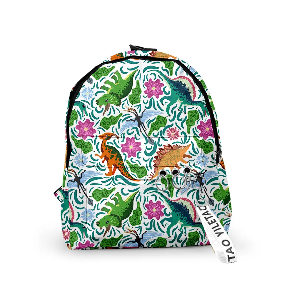 

Классические необычные рюкзаки с изображением динозавров для мальчиков и девочек, школьные сумки с 3D-принтом, брелоки, водонепроницаемые милые маленькие рюкзаки из оксфордской ткани