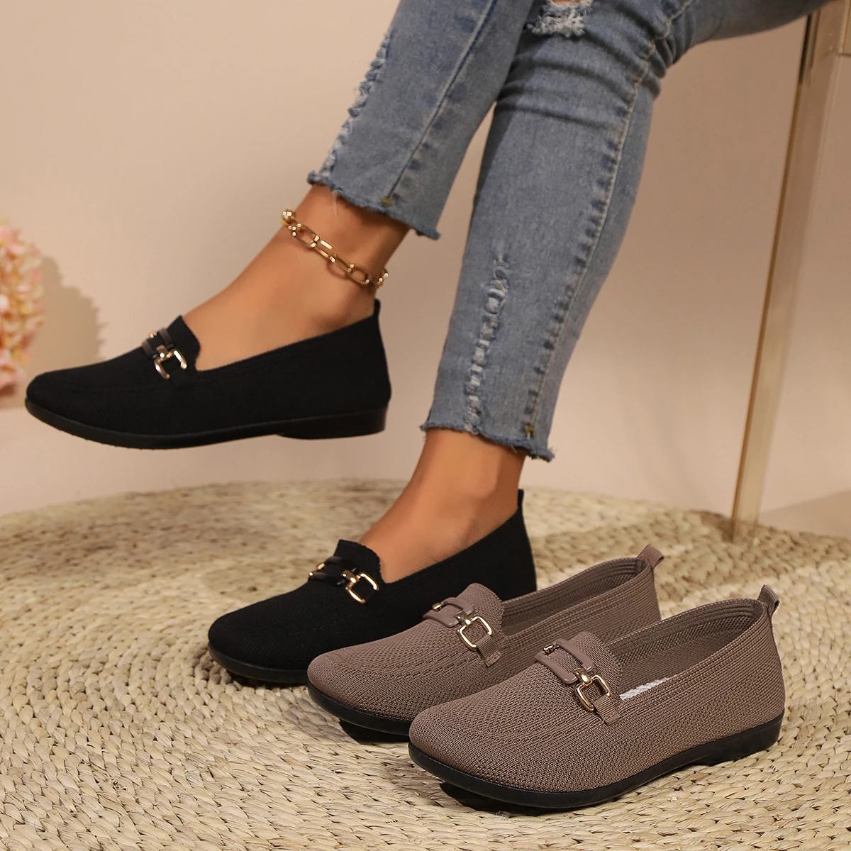 Women Flats Shoes Fashion Lightweight Round Toe Loafers Spring and Autumn Shallow Casual Sneakers Hot Designer Shoes for Women