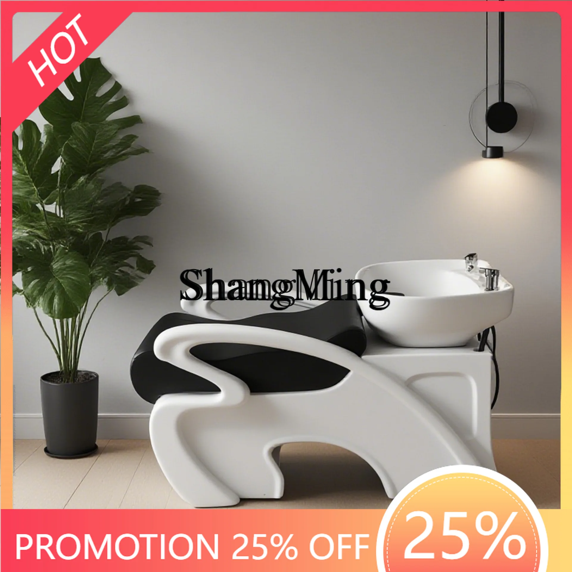 FG good-looking  Shampoo Bed Hair Salon Barber Shop Special Flush Bed Ceramic Basin Semi-reclining