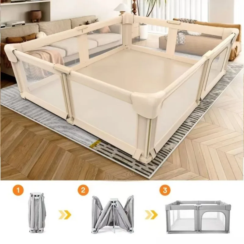 

Foldable Kids Safety Fence – No-Tools Assembly Playpen for Toddlers, Indoor/Outdoor Baby Barrier with Easy Installation