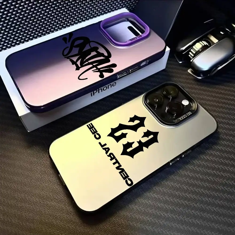 Etui na telefon iPhone 17 16 15 14 13 12 11 Pro Max z motywem rapera C-Central Cee, czarno-fioletowe, matowe, laserowe, metaliczne, aurora, funda