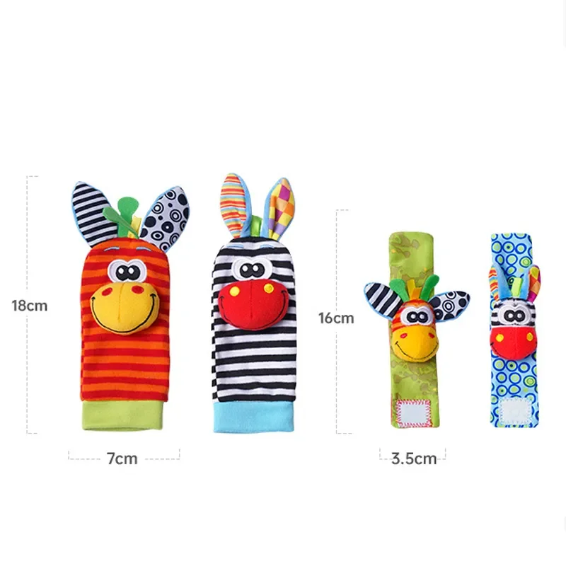 0 6 Months Baby Toys Rattles Toys Animal Socks Wrist Strap Rattles for Baby Foot Socks Bug Wrist Strap Baby Socks Pacifier Toys