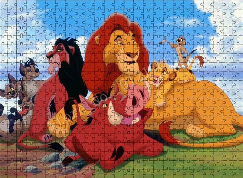 Puzzle 1000 Pieces Disney Paper Jigsaw Puzzles Lion King Little Mermaid Princess Cartoon Kids Educational Diy Art Game Toy Gift