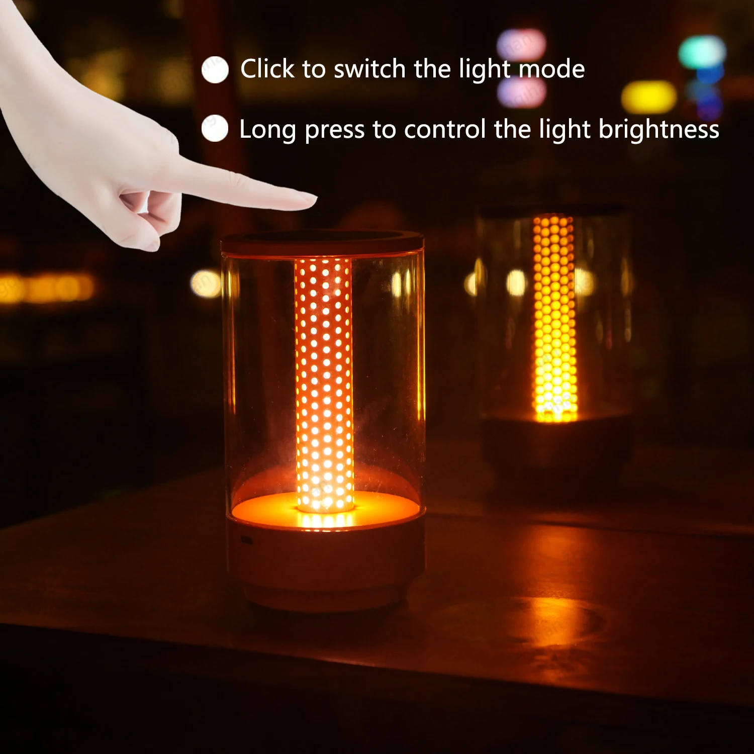 Wireless Led Candles With Rechargeable Touch Sensor Desktop Night Light Flames Light For Restaurant Bedroom Holiday Home Decor