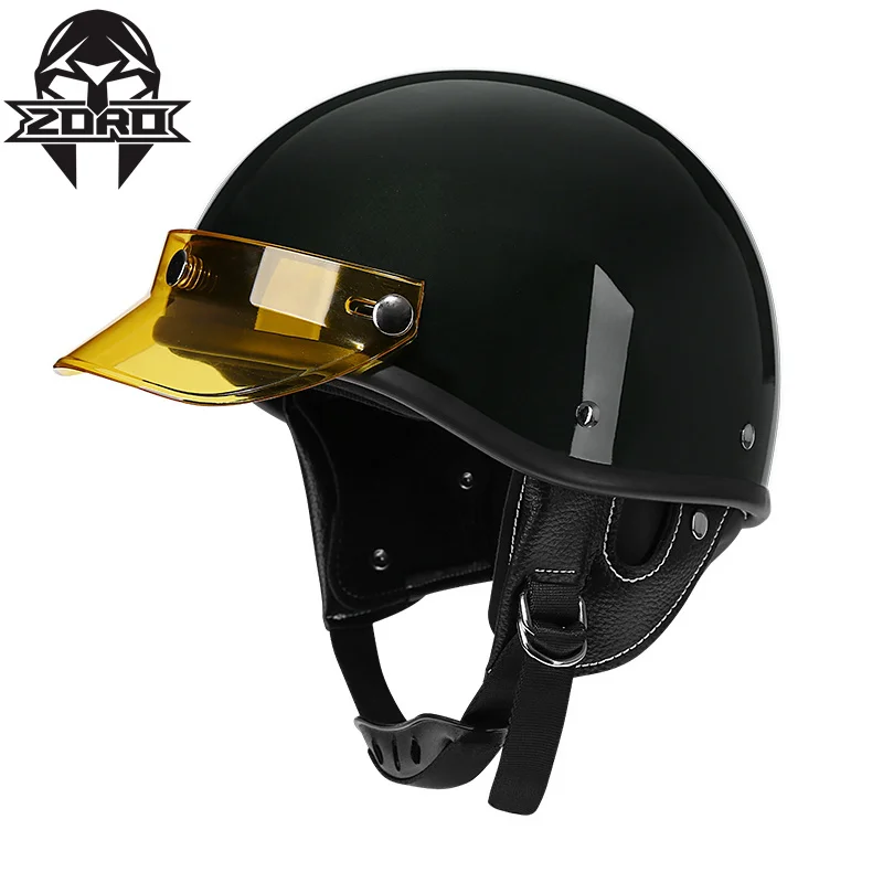 2022  Half Face Biker Open half Face helmet Scooter Bike Vintage Half Face Biker Motorbike Crash Moto Helmet Casco