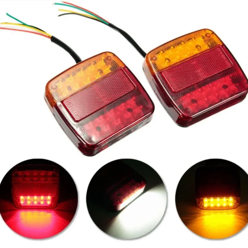 

2pc 20LED 12V Waterproof Durable Car LED Rear Tail Light Warning Lights Lamp For Trailer Caravans Truck Lorry