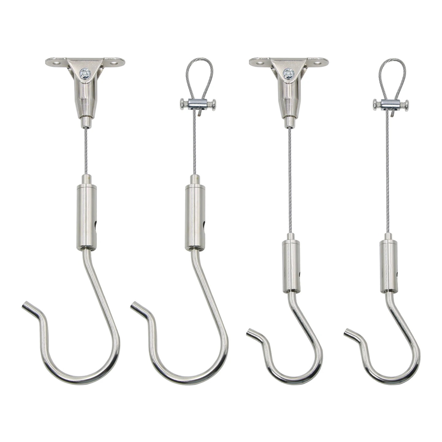 1.5mm 304 Stainless Steel Cable Suspension Rope, 17mm/27mm Hook, Adjustable Steel Wire Rope Kit