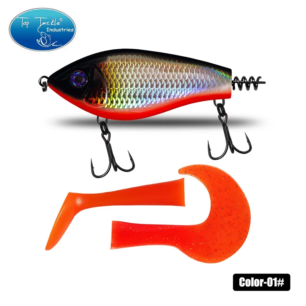 Top Tackle Industries CF Köder 100mm 76,5g Jerkbait Rattlin Vib Angeln Köder Sinking Wobbler Hecht Künstliche Köder Für Angelgerät Köder ruck Köder 9
