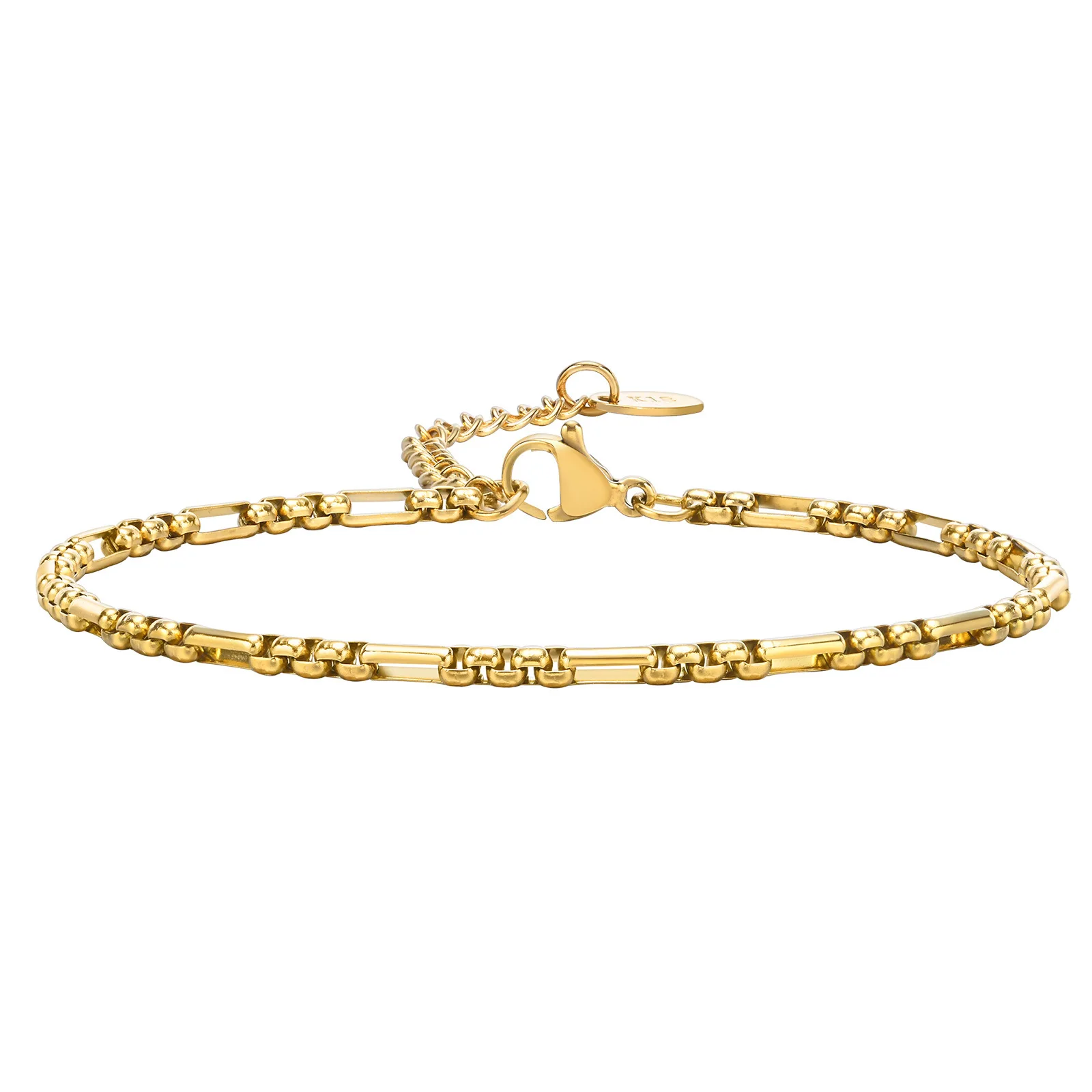 Paperclip Chain Bracelet 14K Gold Plated Cubic Zirconia Watch Strap Chunky Link Adjustable Stackable Jewelry For Women Girl Gift
