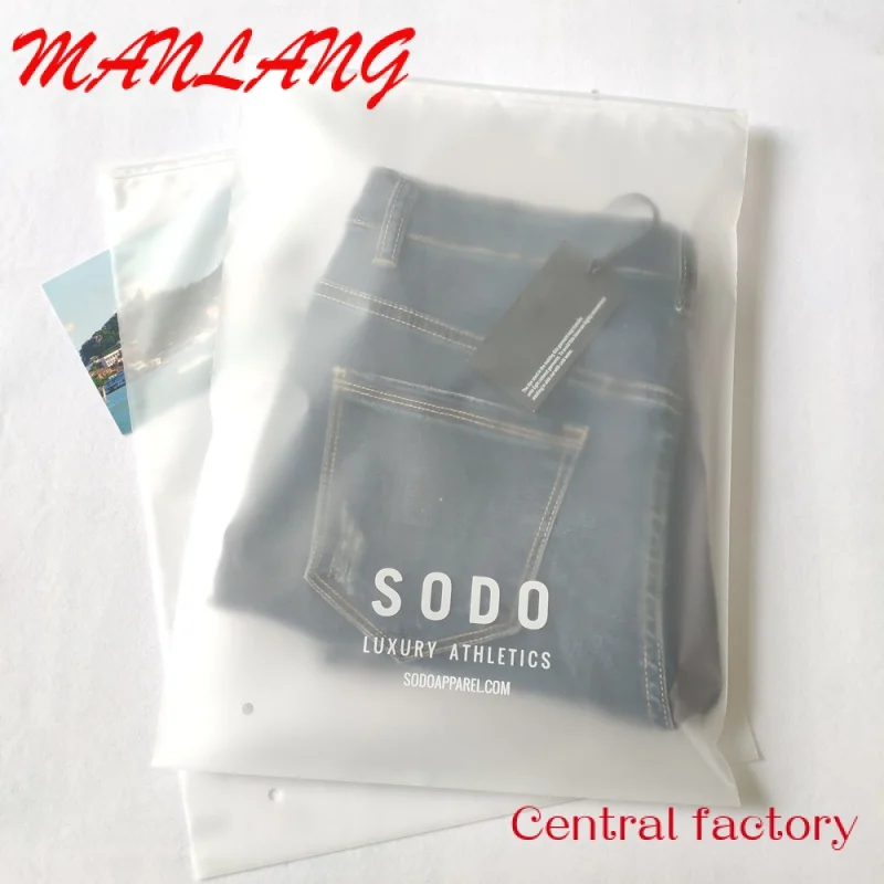 Custom  Printing Customized Matte Slider Frosted Plastic Packing Underdress Zipper Bag