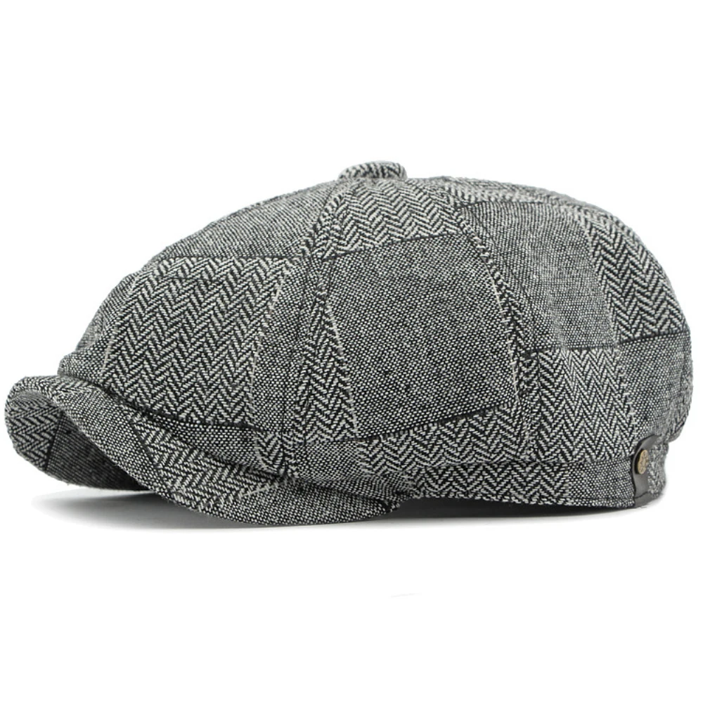 HT4341 Berretto Berretto Primavera Autunno Berretti per Uomo Donna Vintage Plaid Ottagonale Cappello Femminile Retro Artista Pittore Maschio Berretti Cappelli