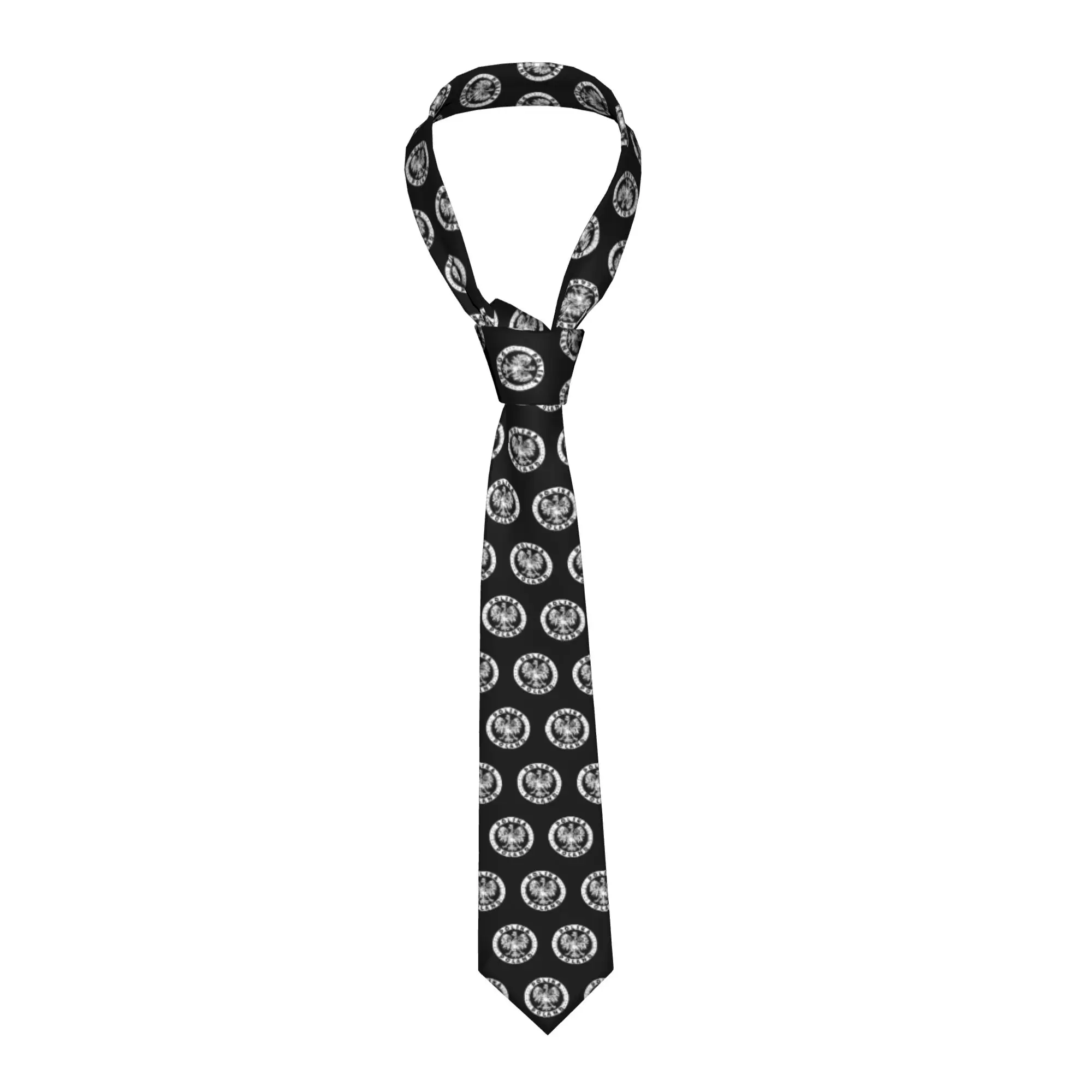 

Vintage Polska Polish Eagle Neck Ties Men Formal Poland Coat Of Arms Silk Party Necktie