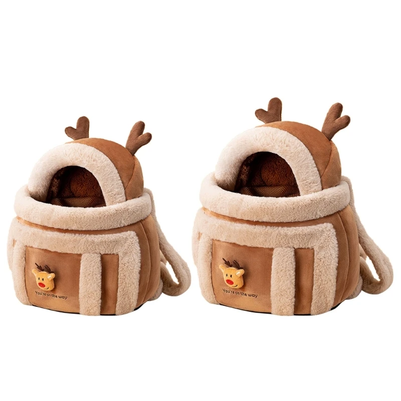 فروي الدافئة القط الناقل المحمولة حقيبة سفر للحيوانات الأليفة الفاخرة في الهواء الطلق حقيبة يد مقعد السيارة الشتاء عش مريح لنقل جرو هريرة #6