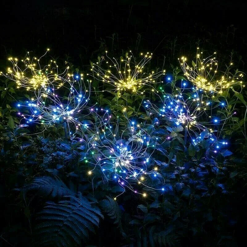 Waterproof Solar Garden Fireworks Lamp Solar Led Firework Fairy Lights Solar Outdoor Garden Lawn Waterproof Dandelion Lights