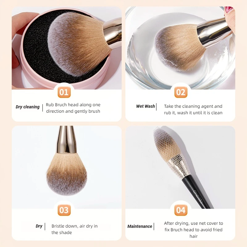 GECOMO 메이크업 브러쉬 루즈 파우더 메이크업 브러쉬, 전문 푹신하고 부드러운 내구성 파운데이션 브러쉬, 뷰티 메이크업 브러쉬