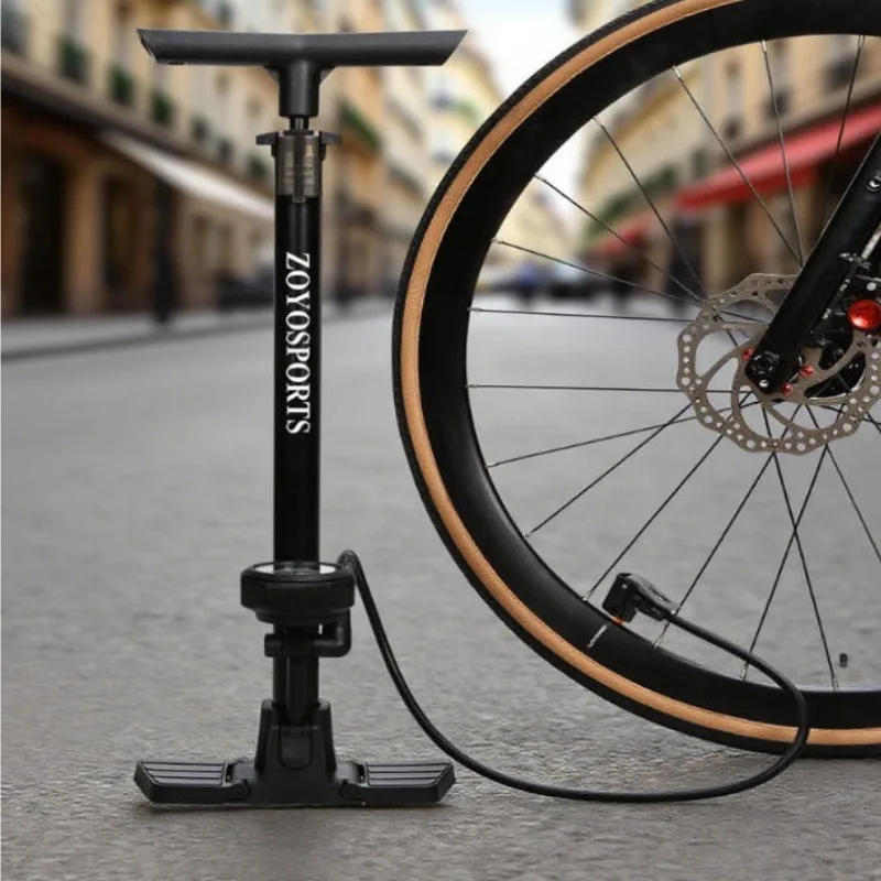 

High-pressure Air Pump Steel Pipe Save Effort Sturdy Durable Electric Bikes Cars Bicycle Pump Barometer Bicycle Accessories