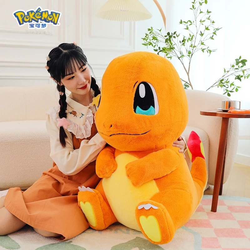 

85CM Big Size Pokemon Charmander Plushie Cartoon Anime Peluche Kawaii Plush Accessories Comfortable Soft Doll Children Toy Gift