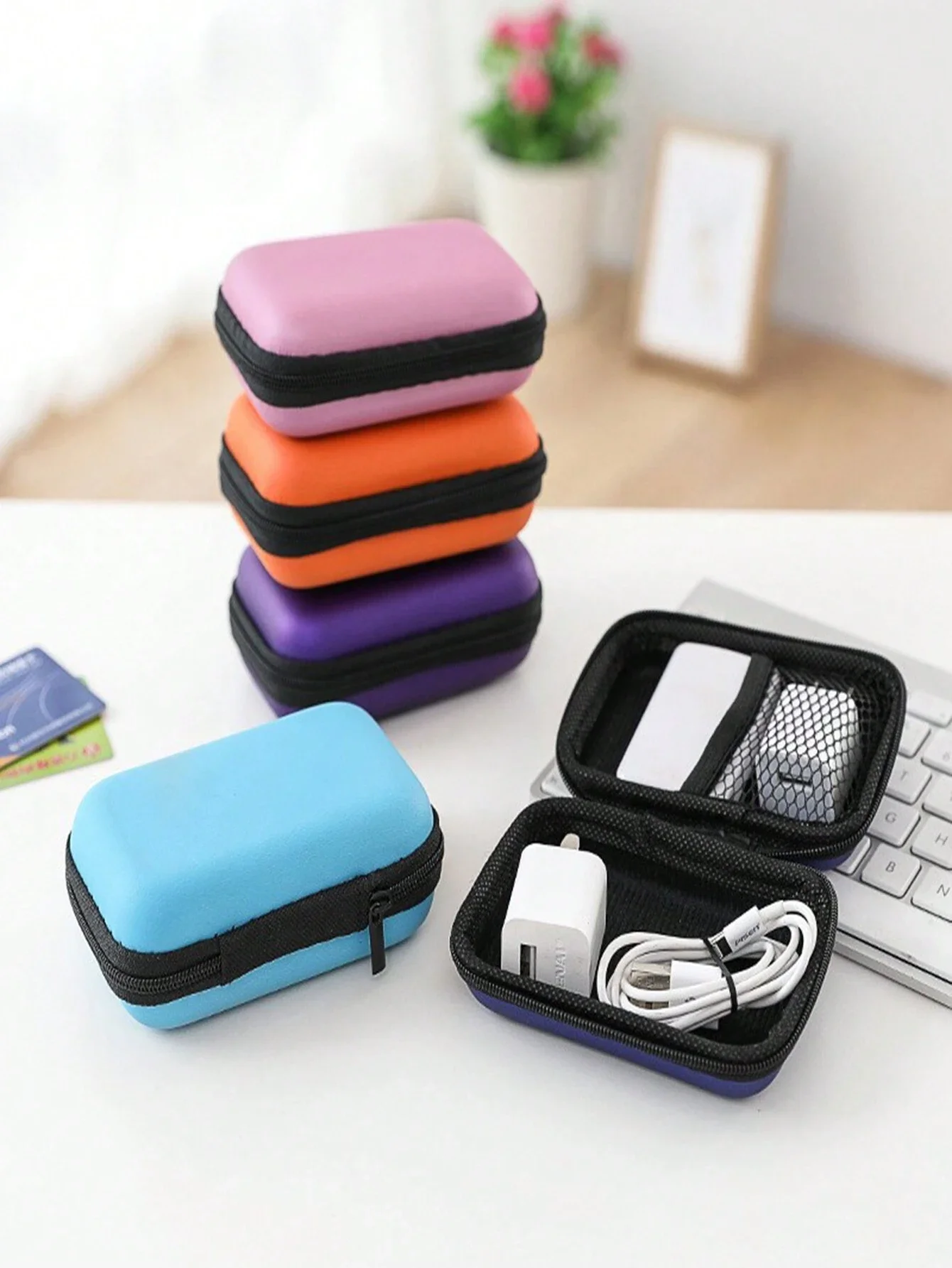 1pc Portable Multifunctional  Bag For Data Cable, Earphone, Coins, Keys, Charger, Small Digital Accessories And Travel Supplies