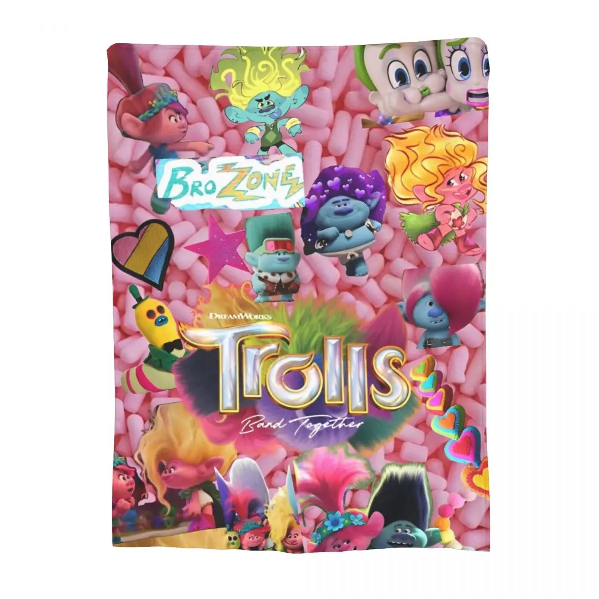 Cartoon Cute T-Trolls Band Together Blankets Wool Funny Soft Throw Blanket for Home Spring/Autumn