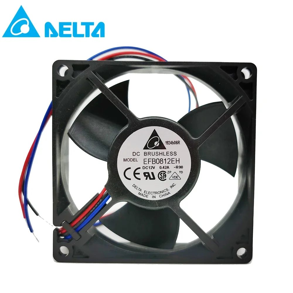 For new 80*80*25mm EFB0812EH-ROO 8025 DC12V radiator fan 0.42A 8CM alarm fan for delta