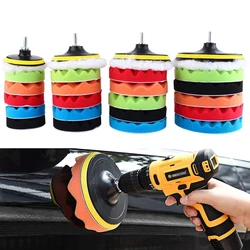 Disco de pulido autoadhesivo, esponja de encerado, almohadilla de pulido de rueda de lana para pulidor de coche, adaptador de taladro, 3, 7, 5 pulgadas, 8 piezas por juego