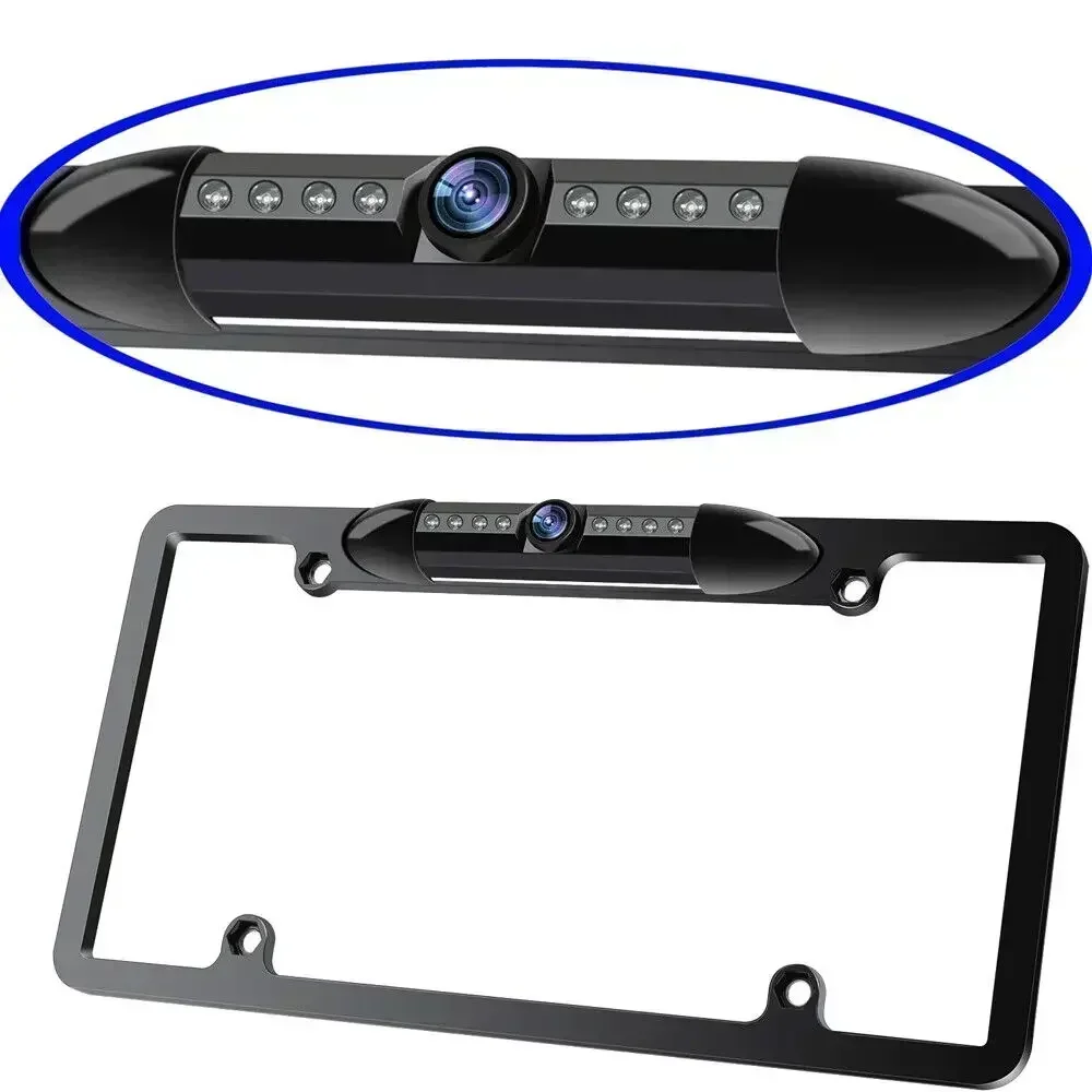 

Bileeko US License Plate Metal Frame Backup Camera - LED Night Vision Rear View Reversing