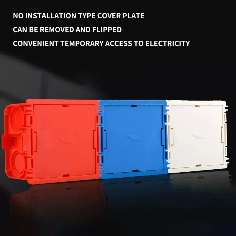 Picture 4: 5PCS Type 86 Electrical Wall Mounting Boxes, Recessed Back Boxes with Wire Slots for Switch and Socket Installation, White Blue