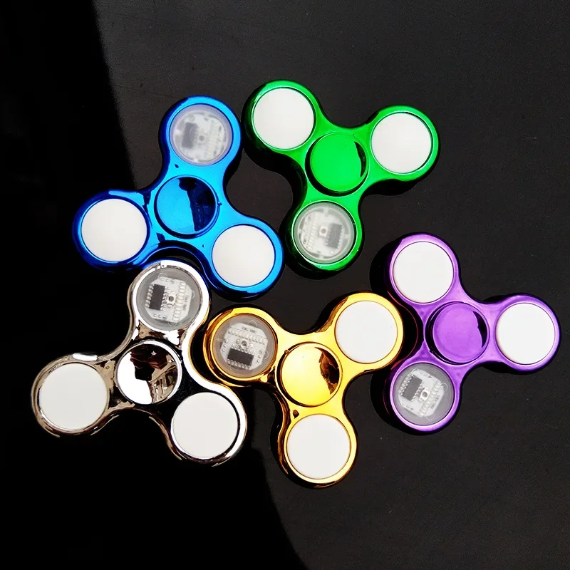 Luminous LED light Fidget Spinner Hand Top Spinners Glow in Dark EDC Stress Relief Toys Kinetic Gyroscope foNor Children