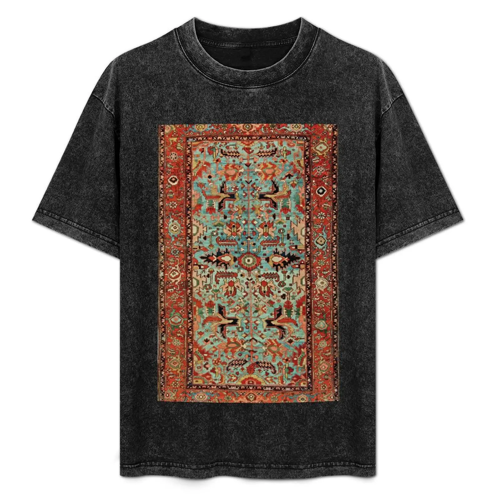 

Antique Heriz Persian Carpet Print T-Shirt blacks topping cotton t shirt men