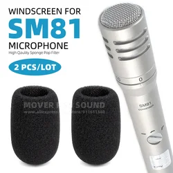 2 pçs/lote para shure sm81 sm 81 lc microfone windscreen pop filtro brisa esponja instrumento de espuma mic máscara à prova de vento capa