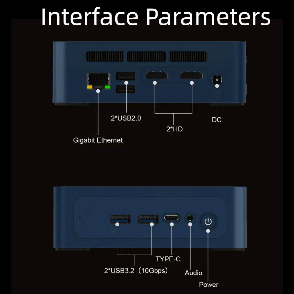 TISHRIC كمبيوتر صغير Intel Alder Lake i5 1240P Windows 11 Mini Host 16GB DDR4 512GB/1TB PCIe M2 SSD BT5.2 WiFi6 لعبة كمبيوتر مكتبي