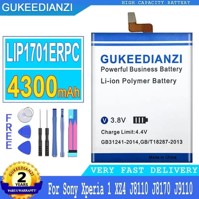 

GUKEEDIANZI Replacement Battery, LIP1701ERPC, 4300mAh, For Sony Xperia 1, for Xperia1, XZ4, J8110, J8170, J9110, J9150,for SOV40