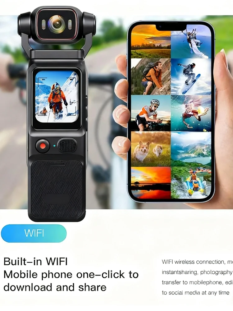 AliExpress ANSVICAM 4K  Action Camera Pocket Cam Sport Touchscreen Moto Recording Vlogging Camera 4X Zoom Motorcycle for Bike Cycling Outdoor WiFi