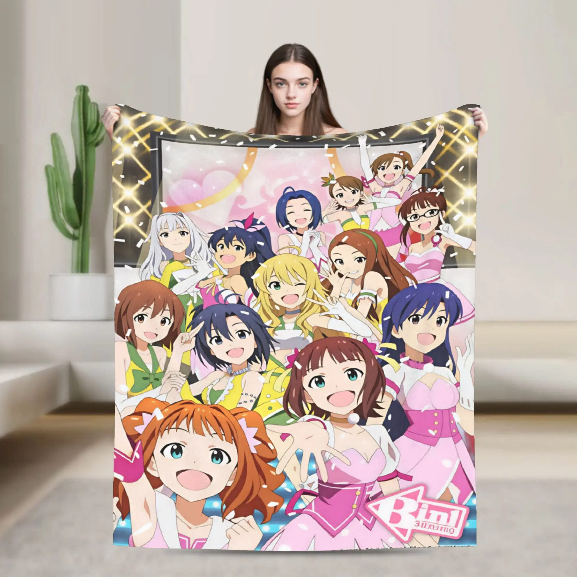 The Idolmaster  Soft Blankets  Travel Office Plush Throw Blanket Aesthetic Living Room Flannel Bedspread Sofa Bed Cover