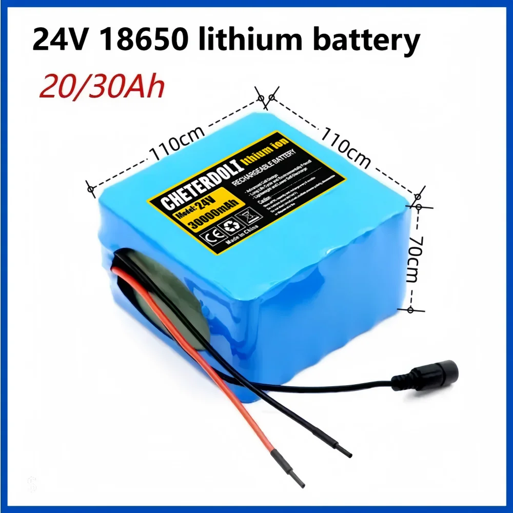 24V 30000mAh Battery 6S6P 18650 Lithium- Ion Battery 30Ah 18650 Rechargeable Battery Built-in BMS with 25.2V 2A Charger