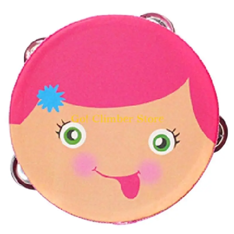 Q84C 6inch Cartoon Hand Drum Tambourine Mini Musical Percussion Instrument Gift Children Kids Music Toy Mini Musical Beat
