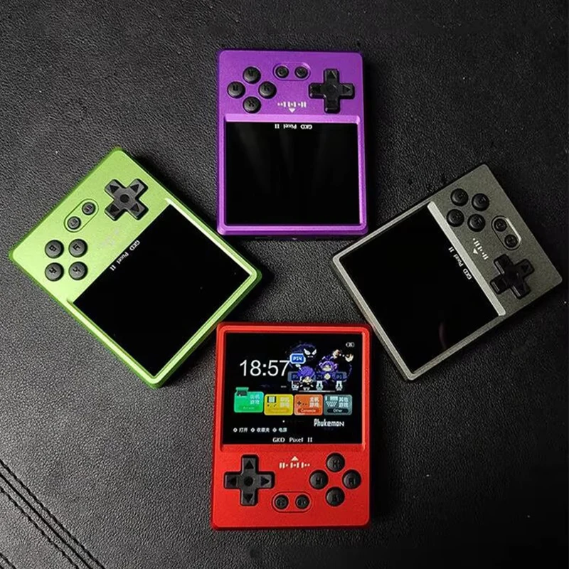 GKD Pixel 2 Handheld Game Console Portable Retro Nostalgia Arcade Game Full Metal Cnc Aluminum Alloy Body Birthday GiftS