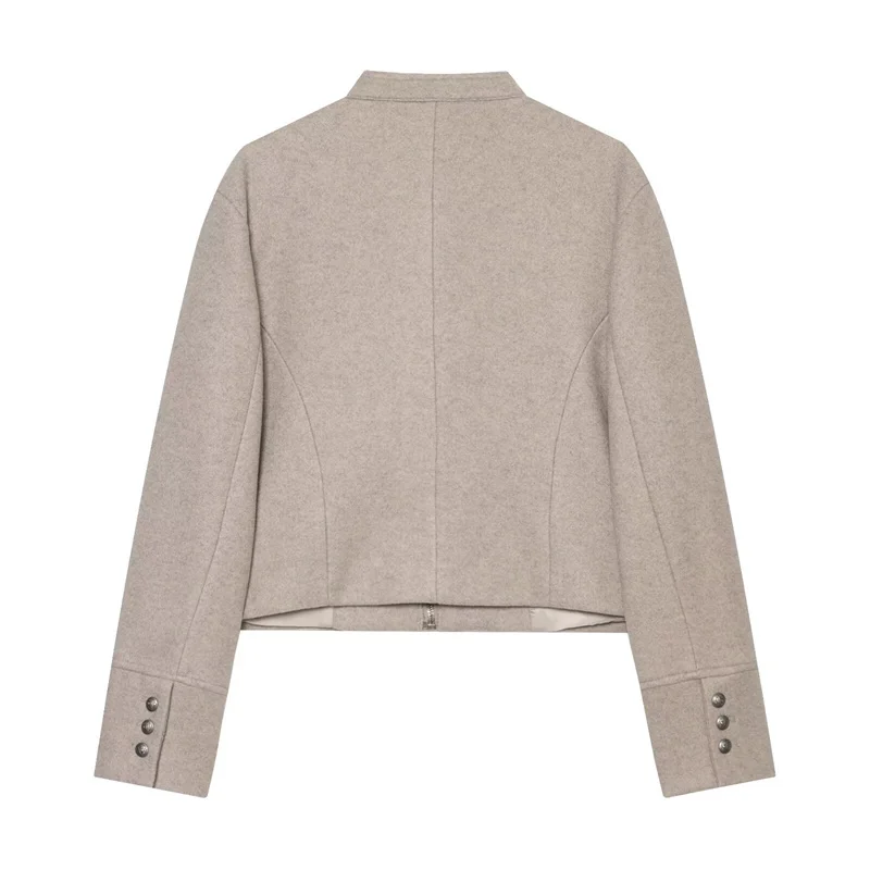 Women's Coat 2026 Summer New Style Khaki Long-Sleeve Button-Decorated Knight-Style Jacket Parker Coat Personality Fashion