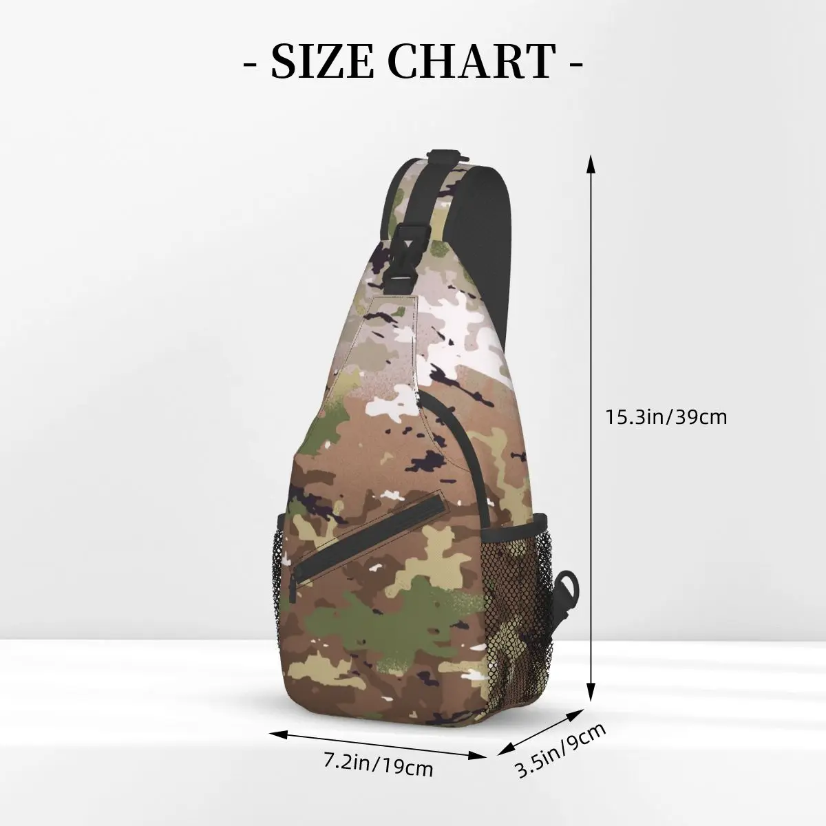 OCP Army Camouflage Small Sling Bag Chest Crossbody Shoulder Sling Backpack Outdoor Hiking Daypacks Camo Casual Bag