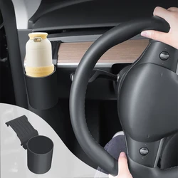 ABS Dashboard Cup Holder para Tesla Model 3 e Y, fácil instalação, painel de instrumentos frontal do carro, apoio bebendo, estiva, peças do organizador